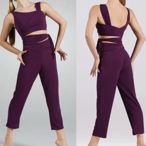 WEISSMAN Balera Elite Dance Costume purple unitard jumpsuit Slip MJ11547 SA adlt - Picture 1 of 10